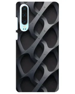 Чехол для Huawei P30 с картинкой «Объемное серое плетение»