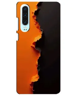 Чехол для Huawei P30 с картинкой «Оранжевый разлом»