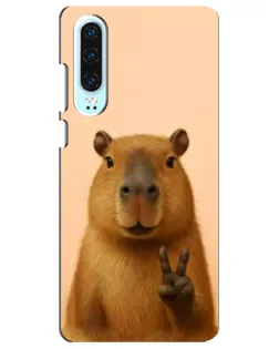Чехол для Huawei P30 с картинкой «Капибара виктория»