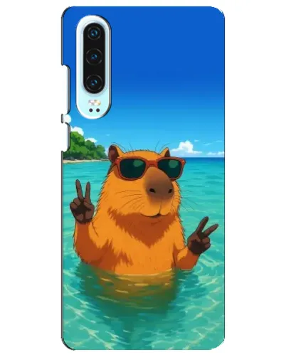 Чехол для Huawei P30 с картинкой «Морская капибара»