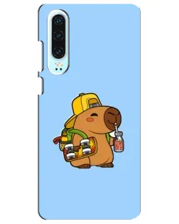 Чехол для Huawei P30 с картинкой «Капибара на скейте»