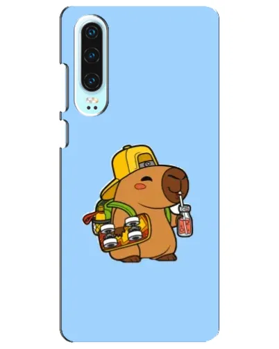 Чехол для Huawei P30 с картинкой «Капибара на скейте»