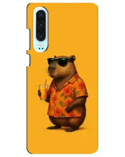 Чехол для Huawei P30 с картинкой «Капибара на отдыхе»