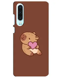 Чехол для Huawei P30 с картинкой «Капибара с сердцем»