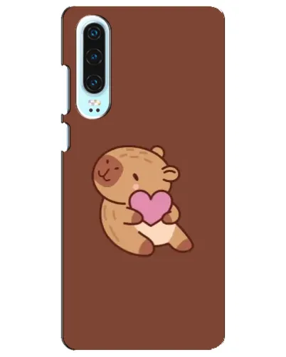 Чехол для Huawei P30 с картинкой «Капибара с сердцем»