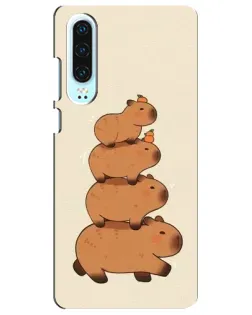 Чехол для Huawei P30 с картинкой «Башня из капибар»