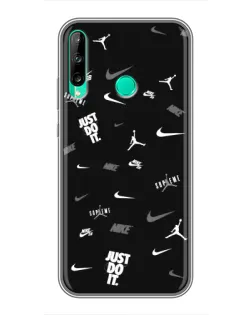 Чехол для Huawei P40 Lite e с картинкой «Nike Black Pattern»