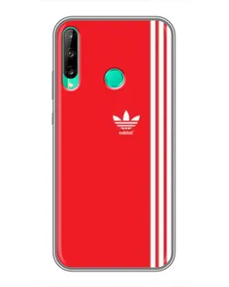 Чехол для Huawei P40 Lite e с картинкой «Красный минимализм Adidas»