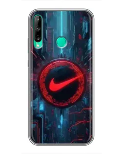 Чехол для Huawei P40 Lite e с картинкой «Техногенный стиль Nike»