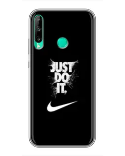 Чехол для Huawei P40 Lite e с картинкой «Текстовый принт Nike»