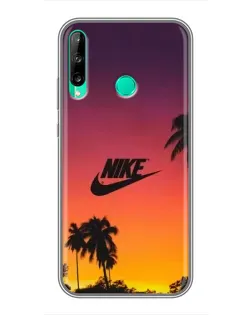 Чехол для Huawei P40 Lite e с картинкой «Nike на закате солнца»