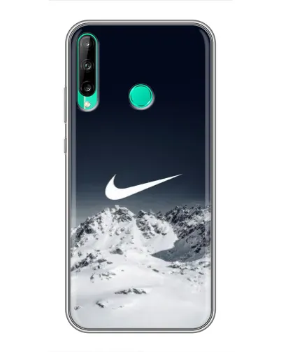 Чехол для Huawei P40 Lite e с картинкой «Nike — зимние горы» Чехол для Huawei P40 Lite e с картинкой «Nike — зимние горы»