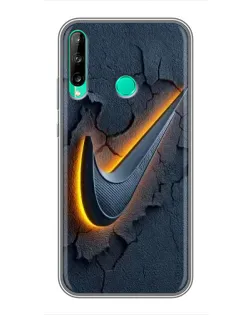 Чехол для Huawei P40 Lite e с картинкой «Объемный логотип Найк»