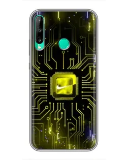 Чехол для Huawei P40 Lite e с картинкой «Nike — золотая искра»
