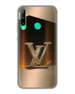 Чехол для Huawei P40 Lite e с картинкой «LV — золотое сияние»