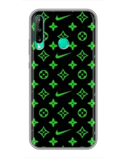 Чехол для Huawei P40 Lite e с картинкой «Неоновый принт LV»