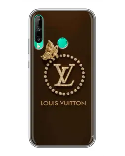 Чехол для Huawei P40 Lite e с картинкой «LV — золотая печать»