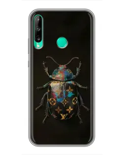 Чехол для Huawei P40 Lite e с картинкой «LV — мраморный принт»