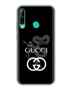 Чохол для Huawei P40 Lite e з картинкою «Gucci — срібна змія»