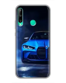 Чохол для Huawei P40 Lite e з картинкою «Блакитна BMW M4»