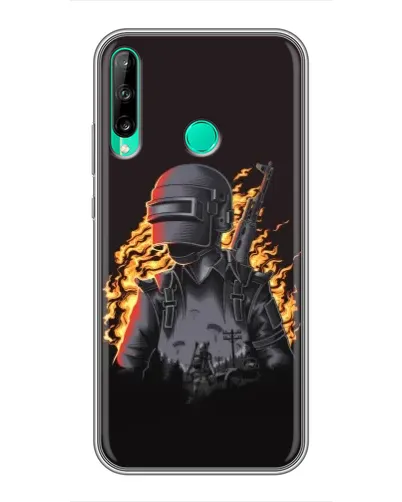Чохол для Huawei P40 Lite e з картинкою «PUBG — вогняний силует»