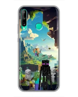 Чехол для Huawei P40 Lite e с картинкой «Эндермен в лесу»