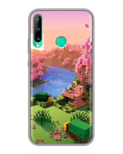 Чехол для Huawei P40 Lite e с картинкой «Розовое дерево Minecraft»