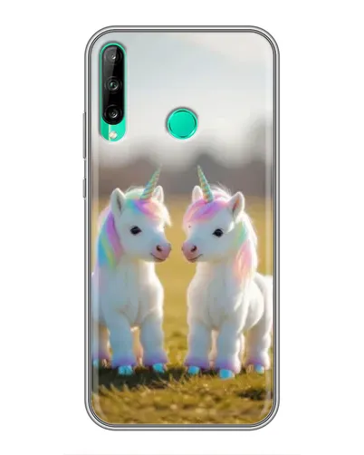 Чехол для Huawei P40 Lite e с картинкой «Пара единорогов»