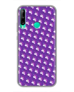 Чехол для Huawei P40 Lite e с картинкой «Единороги на фиолетовом»