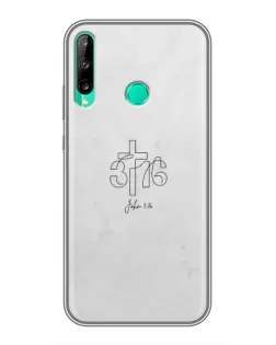 Чехол для Huawei P40 Lite e с картинкой «Иоанна 3:16 Крест»