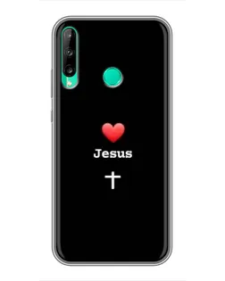 Чехол для Huawei P40 Lite e с картинкой «Сердце - Jesus»