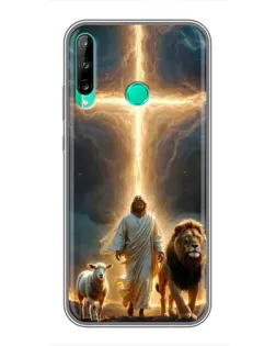 Чехол для Huawei P40 Lite e с картинкой «Лев Иуды и Свет»