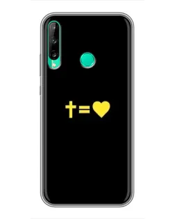 Чохол для Huawei P40 Lite e з картинкою «Серце та Хрест»