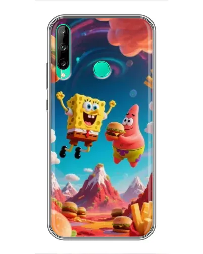 Чехол для Huawei P40 Lite e с картинкой «Космический фастфуд»