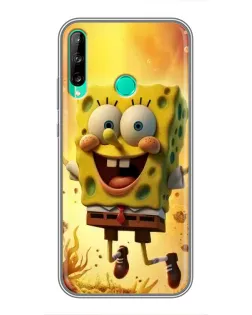 Чехол для Huawei P40 Lite e с картинкой «Губка Боб прыгает»