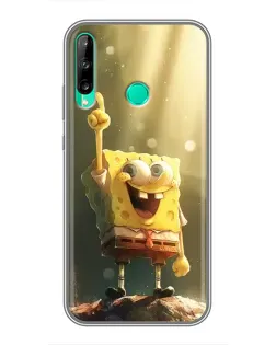 Чехол для Huawei P40 Lite e с картинкой «Сияющий Спанч Боб»