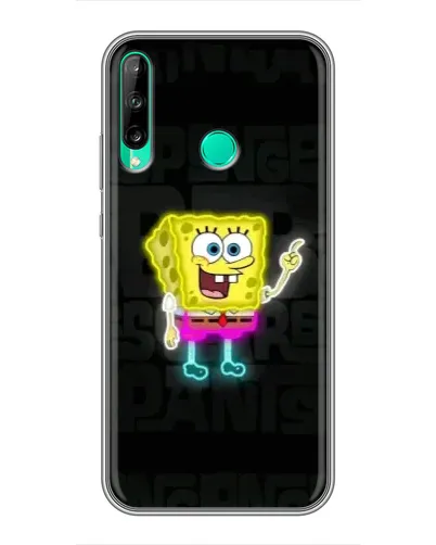 Чехол для Huawei P40 Lite e с картинкой «Неоновый Губка Боб»