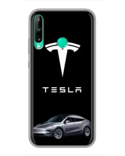 Чохол для Huawei P40 Lite e з картинкою «Tesla Model Y»