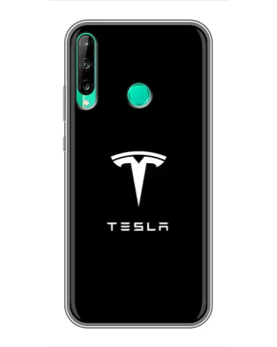 Чохол для Huawei P40 Lite e з картинкою «Tesla White Logo»