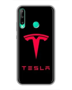 Чохол для Huawei P40 Lite e з картинкою «Tesla Red Logo»