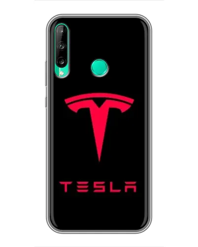 Чохол для Huawei P40 Lite e з картинкою «Tesla Red Logo»