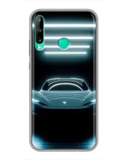 Чохол для Huawei P40 Lite e з картинкою «Tesla в неоні»