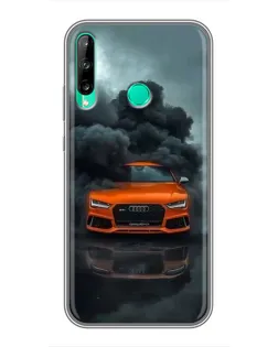 Чохол для Huawei P40 Lite e з картинкою «Audi у хмарах диму»