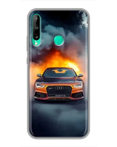 Чохол для Huawei P40 Lite e з картинкою «Audi у вогняному диму»