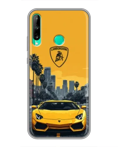 Чохол для Huawei P40 Lite e з картинкою «Жовтий Lamborghini місто» Чохол для Huawei P40 Lite e з картинкою «Жовтий Lamborghini місто»