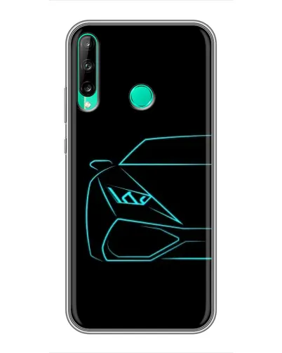 Чохол для Huawei P40 Lite e з картинкою «Блакитний силует Lamborghini» Чохол для Huawei P40 Lite e з картинкою «Блакитний силует Lamborghini»