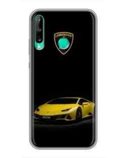 Чохол для Huawei P40 Lite e з картинкою «Lamborghini жовтий акцент»