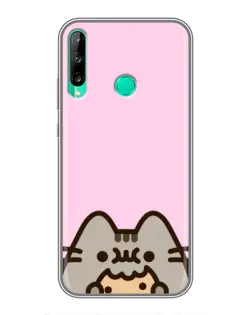 Чехол для Huawei P40 Lite e с картинкой «Pusheen и печенье»