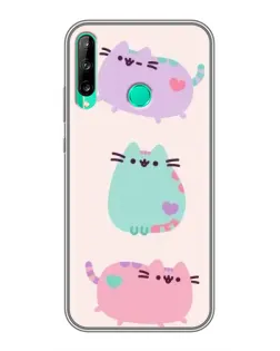 Чехол для Huawei P40 Lite e с картинкой «Pusheen трио»