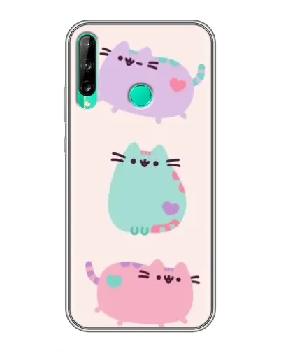 Чехол для Huawei P40 Lite e с картинкой «Pusheen трио»